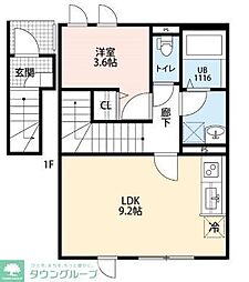 田村荘 1LDKの間取図画像