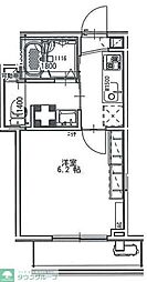 アクシーズ新都心 1Kの間取図画像