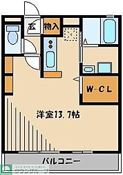 ヴューテラス ワンルームの間取図画像