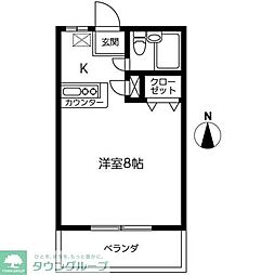 マリナデルレイハウス ワンルームの間取図画像