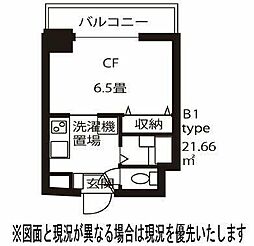 ドミール浦和 1Kの間取図画像