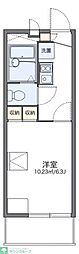レオパレスWAKABAseki 1Kの間取図画像