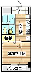 シルフィ大宮 1Kの間取図画像
