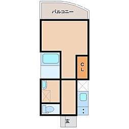 JMFレジデンス桜ノ宮 11階1Kの間取り