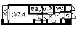 メルベージュ難波ウエスト 7階1Kの間取り