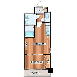メルベーシュ布施 1DKの間取図画像