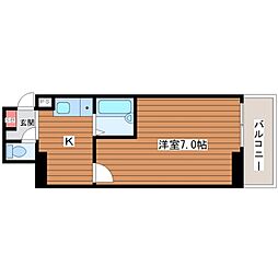 アバンダンス天神橋 1Kの間取図画像