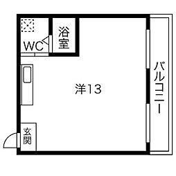 メゾンガロパン ワンルームの間取図画像