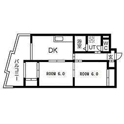サンプラザ新石切 2SDKの間取図画像