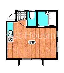 JR中央線 吉祥寺駅 徒歩13分の賃貸アパート 2階ワンルームの間取り