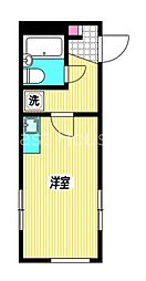 JR総武線 東中野駅 徒歩10分の賃貸アパート 4階1Kの間取り