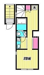 西武新宿線 井荻駅 徒歩10分の賃貸アパート 3階ワンルームの間取り