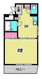 西武新宿線 野方駅 徒歩6分の賃貸マンション 2階1DKの間取り