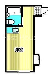 西武新宿線 新井薬師前駅 徒歩7分の賃貸アパート 1階ワンルームの間取り