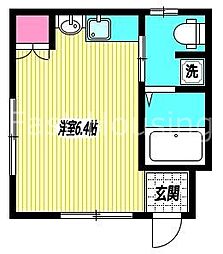 JR総武線 東中野駅 徒歩6分の賃貸アパート 1階ワンルームの間取り