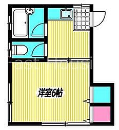 西武新宿線 新井薬師前駅 徒歩4分の賃貸アパート 2階1Kの間取り