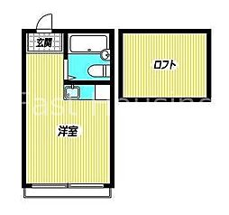 JR中央線 高円寺駅 徒歩10分の賃貸アパート 1階ワンルームの間取り