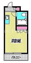 西武新宿線 新井薬師前駅 徒歩5分の賃貸マンション 3階ワンルームの間取り