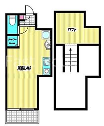 JR中央線 高円寺駅 徒歩3分の賃貸アパート 1階ワンルームの間取り