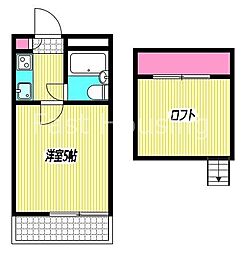 西武新宿線 新井薬師前駅 徒歩5分の賃貸アパート 1階1Kの間取り