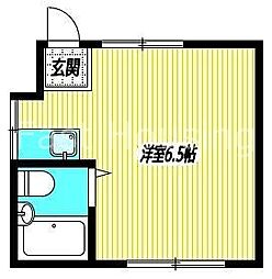 東京メトロ丸ノ内線 方南町駅 徒歩10分の賃貸アパート 1階ワンルームの間取り