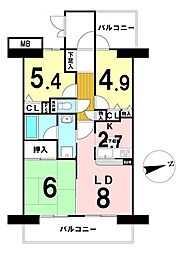 ライオンズガーデン河辺リバーサイド 3LDKの間取図画像