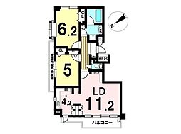 ライオンズマンション小作 2LDKの間取図画像