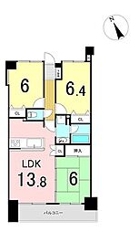 グランツ河辺3シティ&リゾート 3LDKの間取図画像