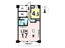 ライオンズマンション多摩川河辺 1LDKの間取図画像