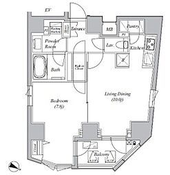 Casa Splendido La plus 元赤坂 11階1LDKの間取り