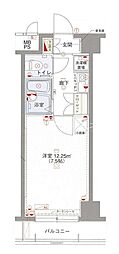 エクセリア文京池之端 3階1Kの間取り