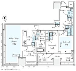 パークハウス ザ・三番町ハウス 3LDKの間取図画像