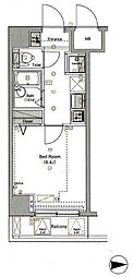 ヴォーガコルテ多摩川4 1Kの間取図画像