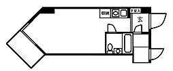 コスモシティ市ヶ谷 ワンルームの間取図画像