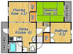 コーポ近江屋2 3DKの間取図画像