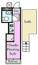 ピア3 2階1Kの間取り