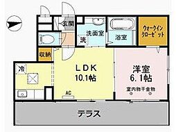 ラ・ルーチェ 1LDKの間取図画像