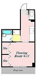 アサヒハイツ東葛西2 1Kの間取図画像