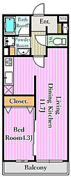 ラミアカーザ 1LDKの間取図画像