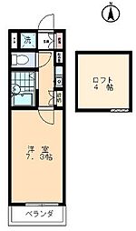 第8白子ビル 1Kの間取図画像