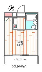 ステージ・ワン ワンルームの間取図画像