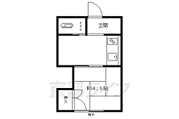 京阪本線 出町柳駅 徒歩20分の賃貸アパート 2階1Kの間取り