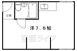 京都市営烏丸線 国際会館駅 徒歩13分の賃貸アパート 2階1Kの間取り