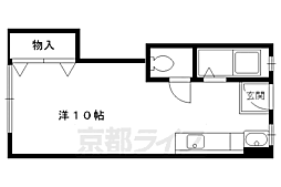 紫野ハイツ 3階1Kの間取り