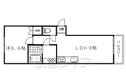 京阪本線 出町柳駅 徒歩22分の賃貸アパート 2階1LDKの間取り