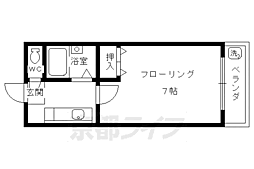 京福電気鉄道北野線 北野白梅町駅 徒歩8分の賃貸マンション 3階1Kの間取り
