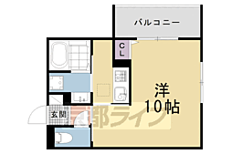 京都市営烏丸線 松ヶ崎駅 徒歩19分の賃貸アパート 1階1Kの間取り