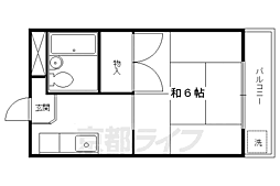 京阪本線 出町柳駅 徒歩3分の賃貸マンション 2階1Kの間取り