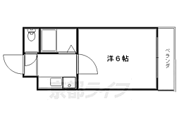 叡山電鉄叡山本線 元田中駅 徒歩27分の賃貸マンション 2階1Kの間取り