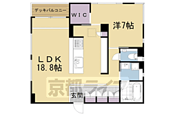 京都地下鉄東西線 東山駅 徒歩5分の賃貸マンション 1階1LDKの間取り